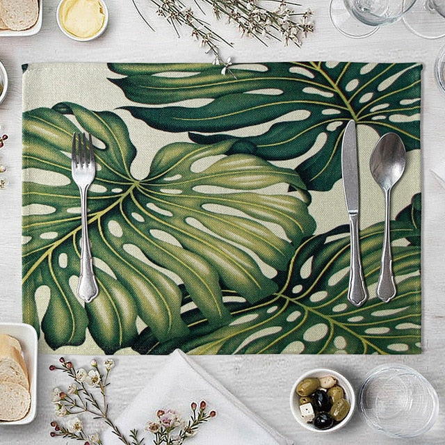 1 Pcs Green Leaf Placemat