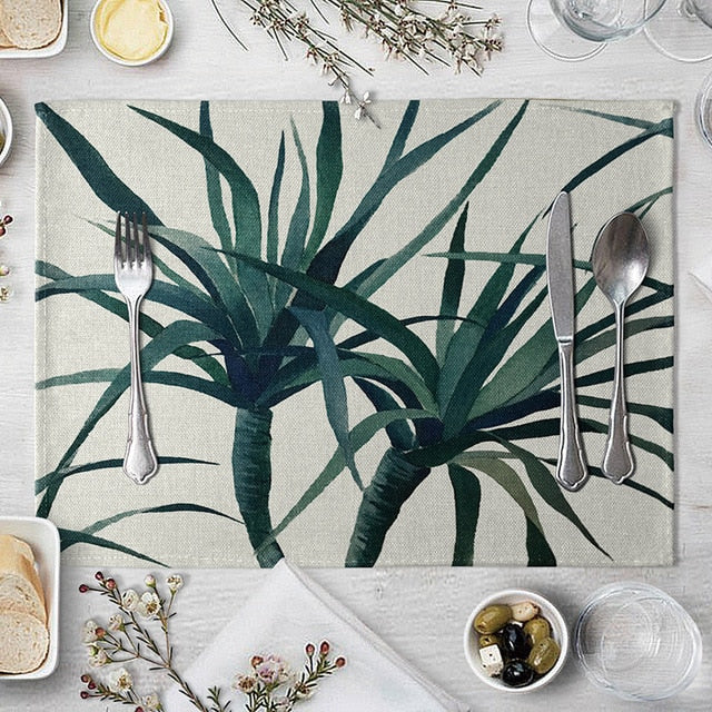 1 Pcs Green Leaf Placemat
