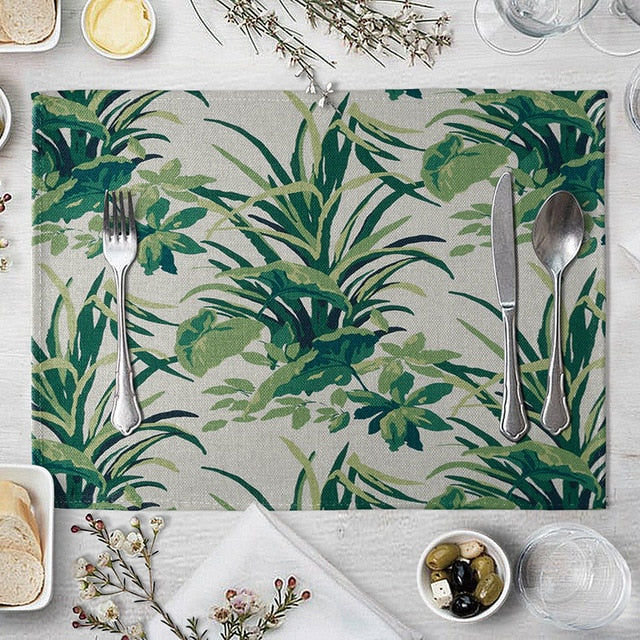 1 Pcs Green Leaf Placemat