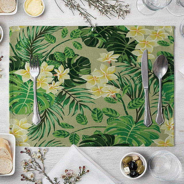 1 Pcs Green Leaf Placemat