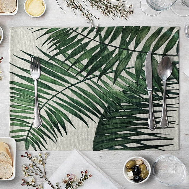 1 Pcs Green Leaf Placemat