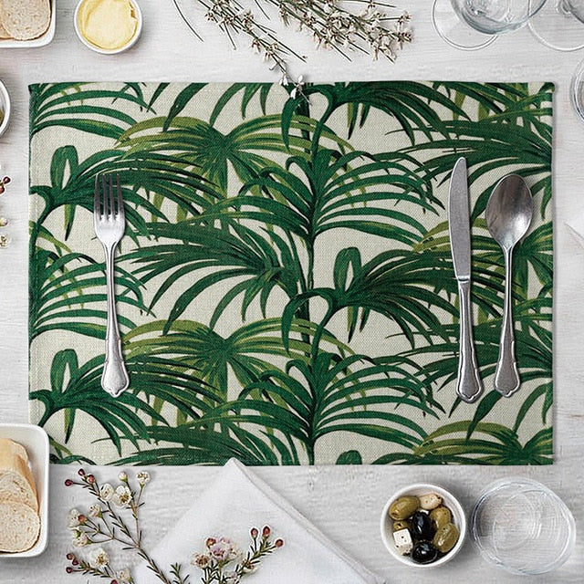 1 Pcs Green Leaf Placemat