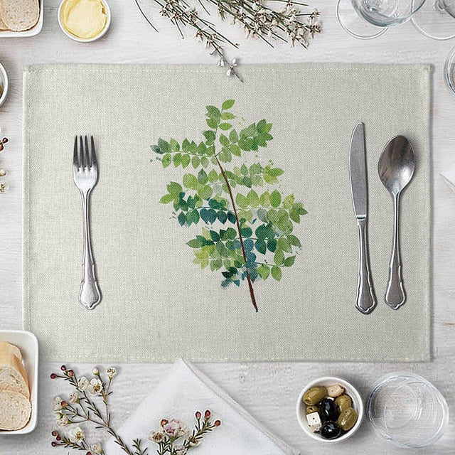 1 Pcs Green Leaf Placemat