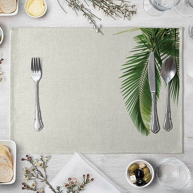 1 Pcs Green Leaf Placemat