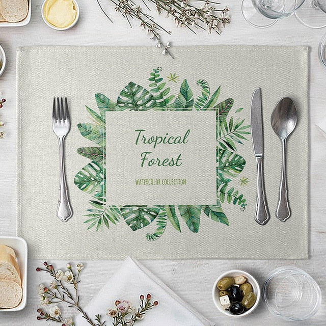 1 Pcs Green Leaf Placemat