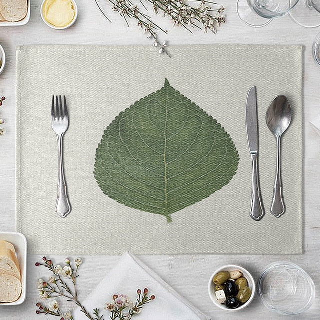 1 Pcs Green Leaf Placemat