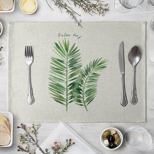 1 Pcs Green Leaf Placemat