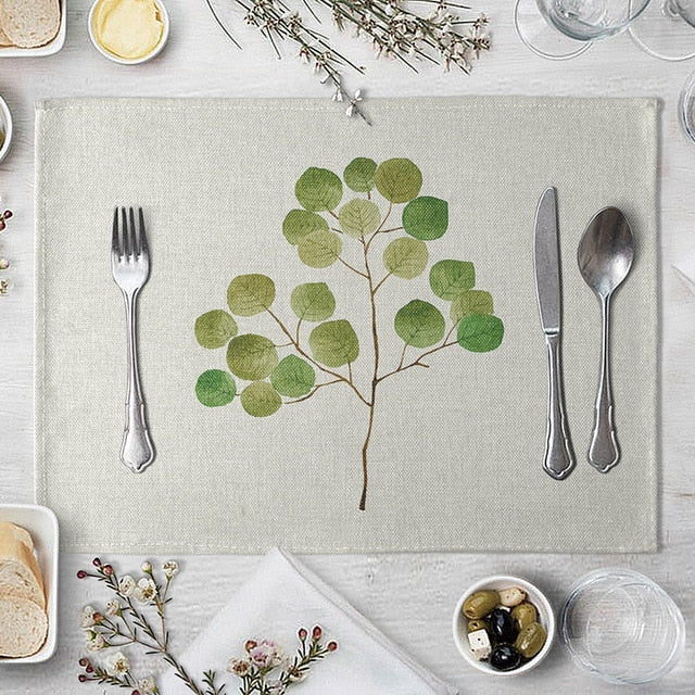 1 Pcs Green Leaf Placemat