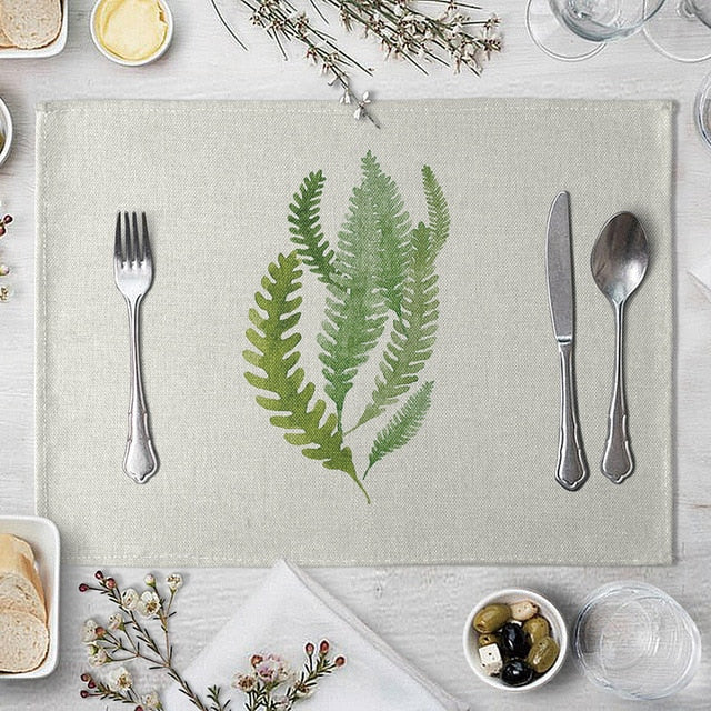 1 Pcs Green Leaf Placemat