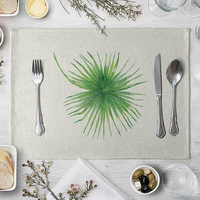 1 Pcs Green Leaf Placemat
