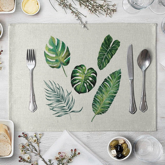 1 Pcs Green Leaf Placemat