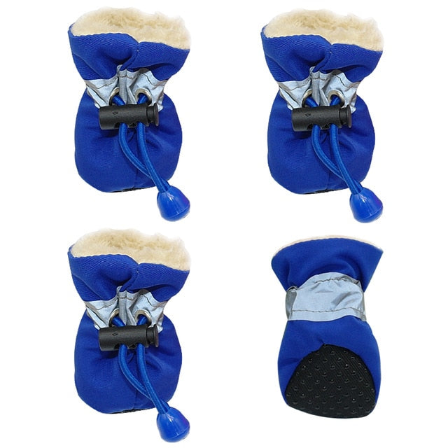 4pcs Rain Winter Pet Dog Boots Shoes Anti-slip
