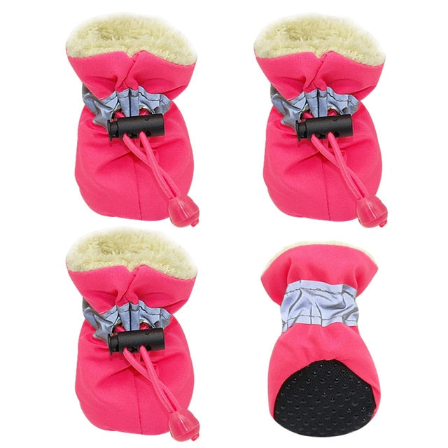 4pcs Rain Winter Pet Dog Boots Shoes Anti-slip