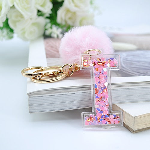 Glitter Letter Key Chain