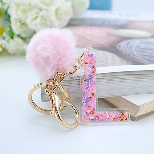 Glitter Letter Key Chain