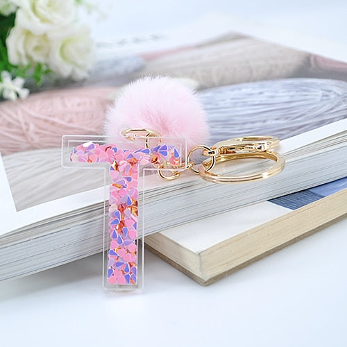 Glitter Letter Key Chain