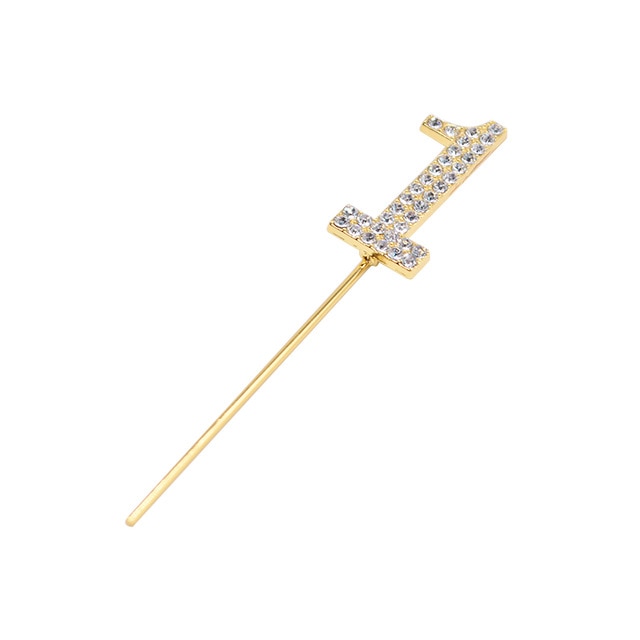 Glitter Alloy Rhinestone Number Cake Toppers Decorations