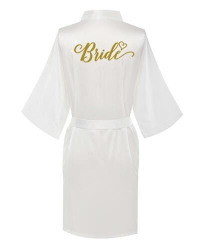 Bridal Party Wedding Satin Silk Robe Bathrobe Kimono