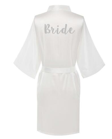 Bridal Party Wedding Satin Silk Robe Bathrobe Kimono