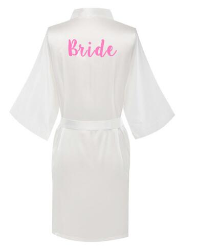 Bridal Party Wedding Satin Silk Robe Bathrobe Kimono