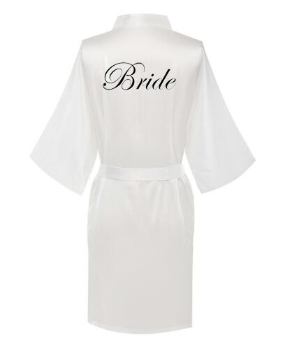 Bridal Party Wedding Satin Silk Robe Bathrobe Kimono