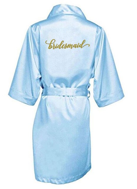 Bridal Party Wedding Satin Silk Robe Bathrobe Kimono
