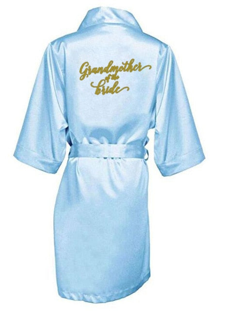 Bridal Party Wedding Satin Silk Robe Bathrobe Kimono