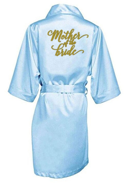 Bridal Party Wedding Satin Silk Robe Bathrobe Kimono