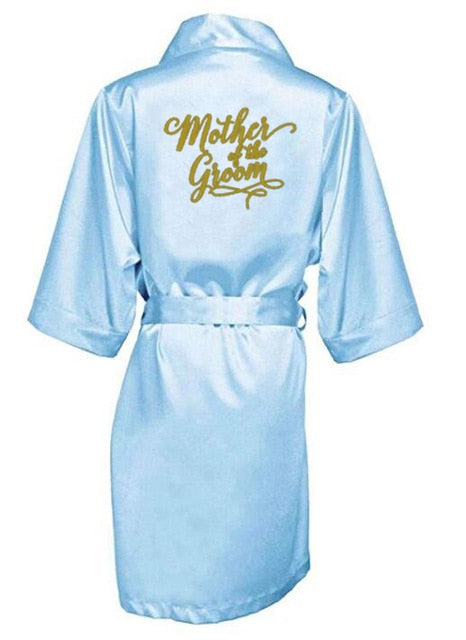 Bridal Party Wedding Satin Silk Robe Bathrobe Kimono