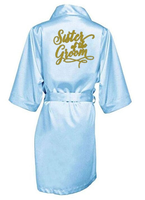 Bridal Party Wedding Satin Silk Robe Bathrobe Kimono