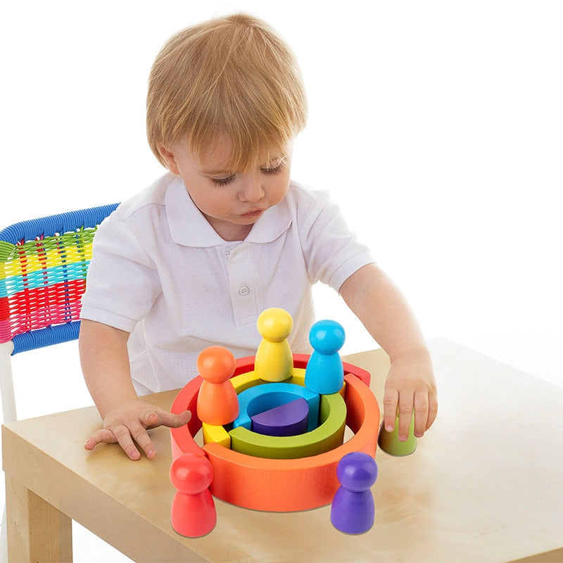 Creative Wooden Blocks Rainbow Toy