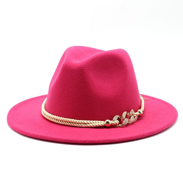 Wide Brim Derby Fedora with Rope Belt