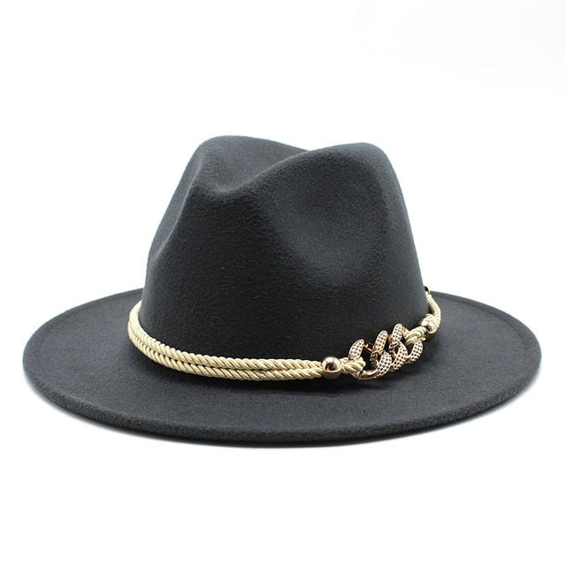 Wide Brim Derby Fedora with Rope Belt