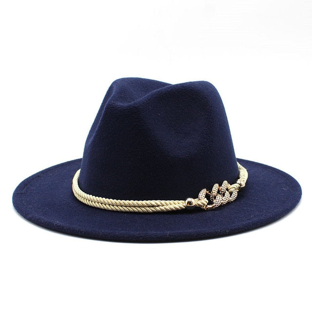 Wide Brim Derby Fedora with Rope Belt
