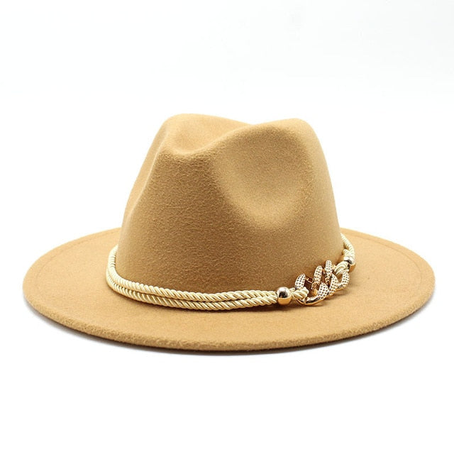 Wide Brim Derby Fedora with Rope Belt