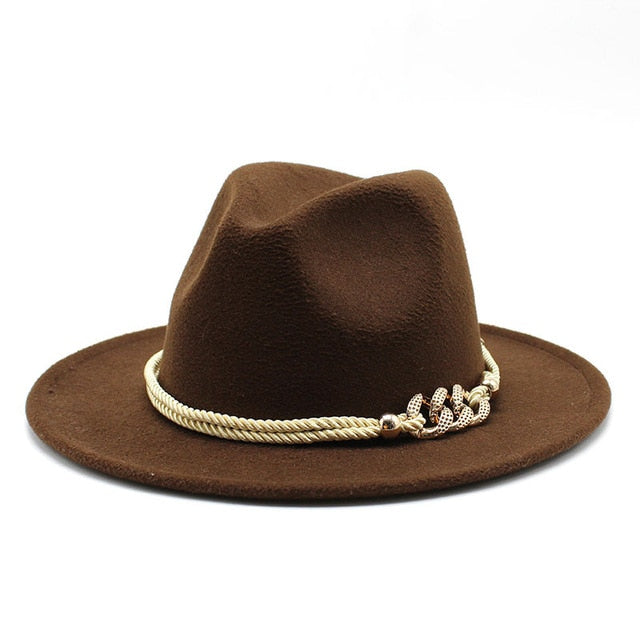 Wide Brim Derby Fedora with Rope Belt