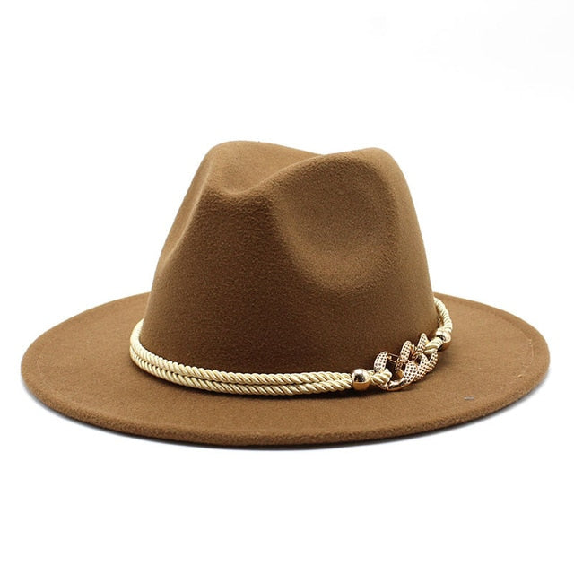 Wide Brim Derby Fedora with Rope Belt