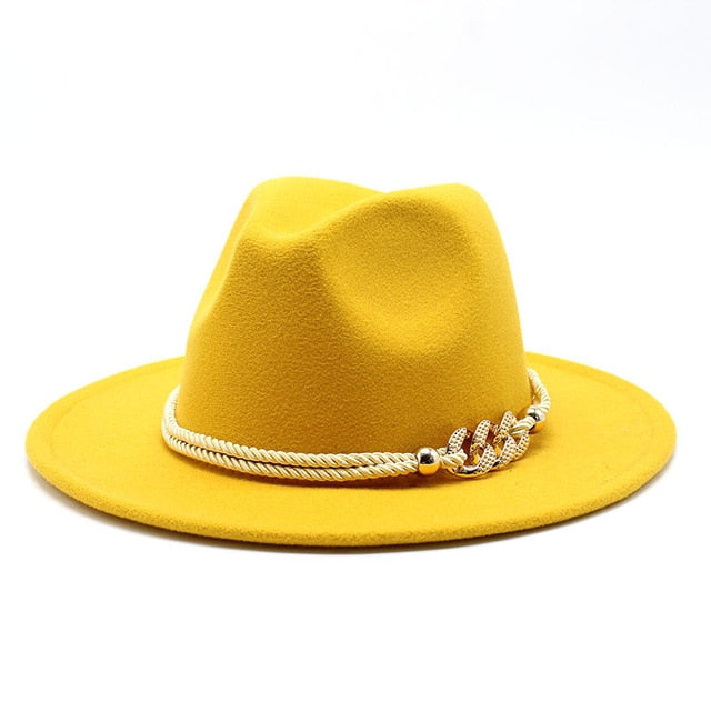 Wide Brim Derby Fedora with Rope Belt