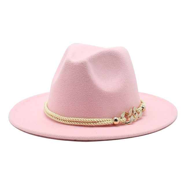 Wide Brim Derby Fedora with Rope Belt