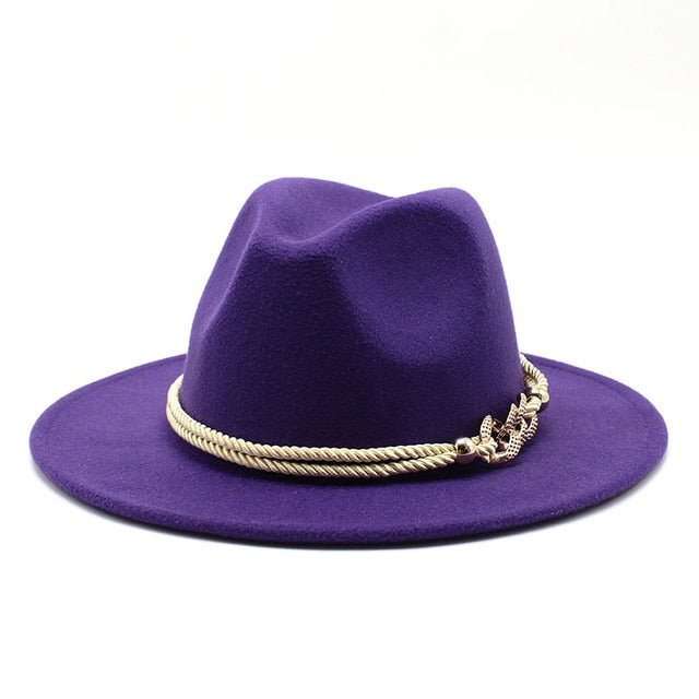Wide Brim Derby Fedora with Rope Belt