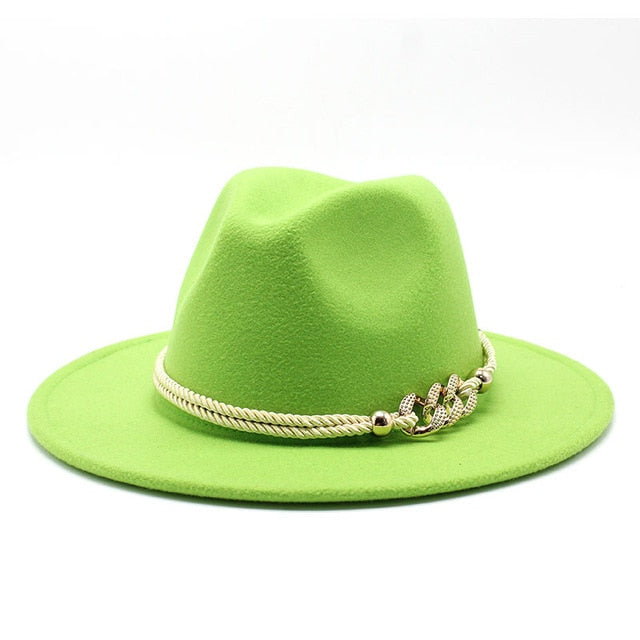 Wide Brim Derby Fedora with Rope Belt