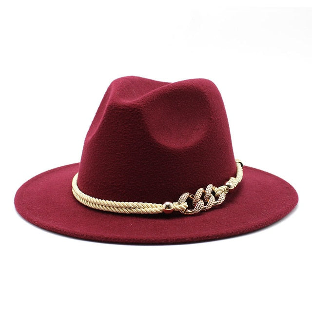 Wide Brim Derby Fedora with Rope Belt