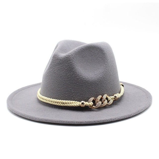 Wide Brim Derby Fedora with Rope Belt