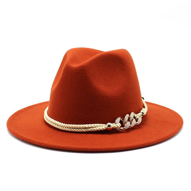 Wide Brim Derby Fedora with Rope Belt