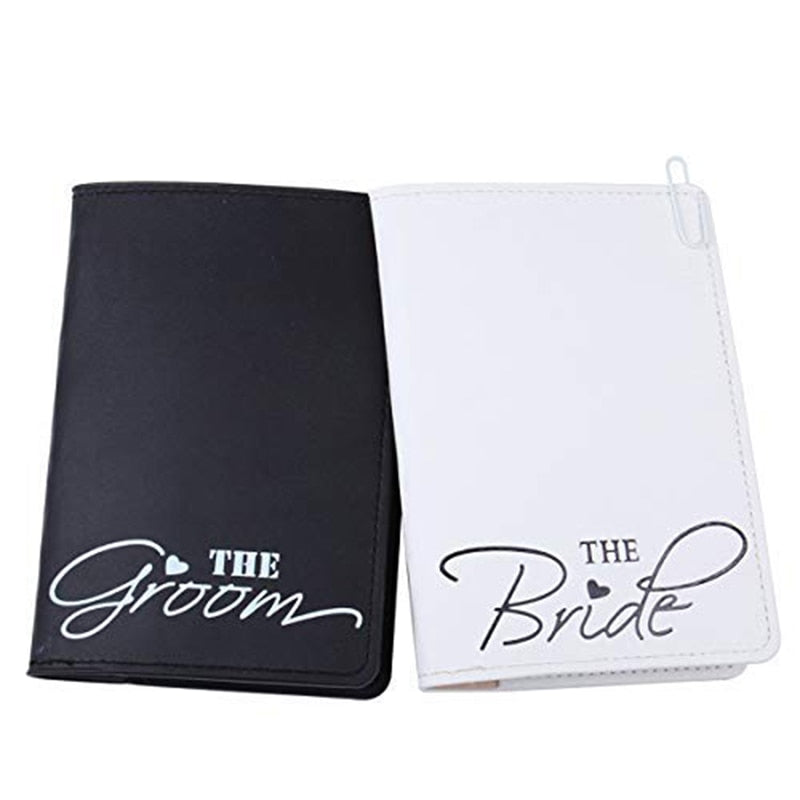 Bride Groom Travel Luggage Passport Cover