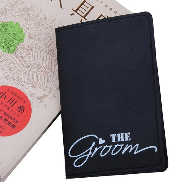 Bride Groom Travel Luggage Passport Cover