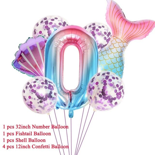 Mermaid Party Decorations Birthday Cake Topper & Ballons