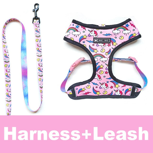 Tropical Vest Harness Leash Set for Small Medium Dogs