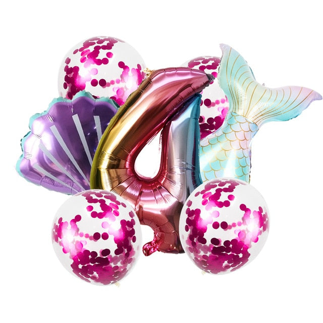 8pcs Mermaid Birthday Party Balloon Decoration