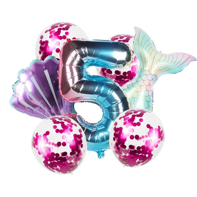 8pcs Mermaid Birthday Party Balloon Decoration